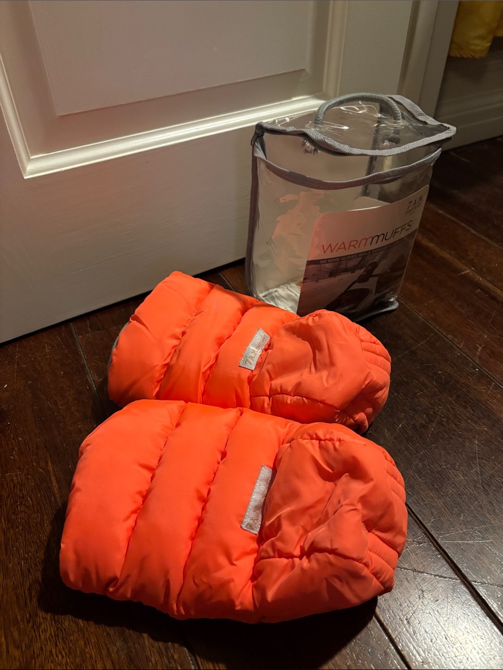 7am Enfant Orange Puffer Warm Muffs Stroller Accessory